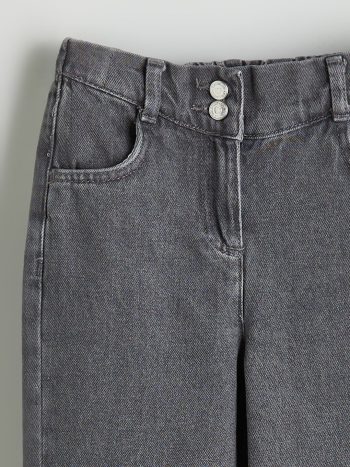LCW Kids Grey Adjustable Waist Girls' Jean Pants