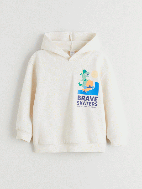 LCW Kids Beige Hooded Sweatshirt for Boys