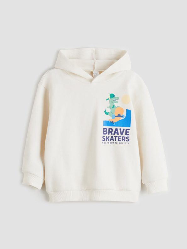 LCW Kids Beige Hooded Sweatshirt for Boys