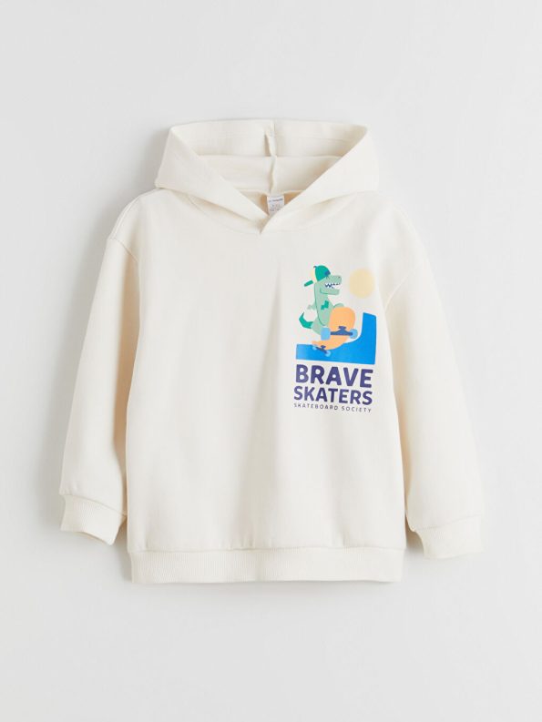 LCW Kids Beige Hooded Sweatshirt for Boys