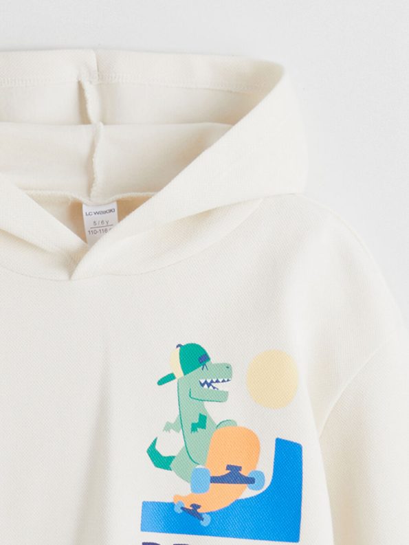 LCW Kids Beige Hooded Sweatshirt for Boys