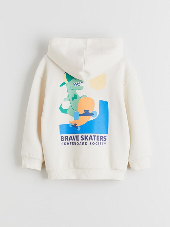 LCW Kids Beige Hooded Sweatshirt for Boys
