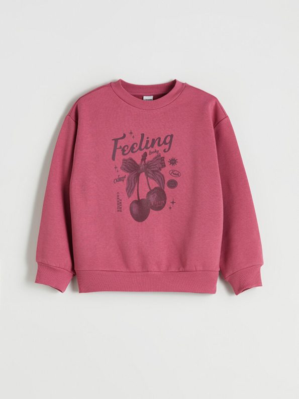 LCW Kids Pink Round Neck Girls Sweatshirt
