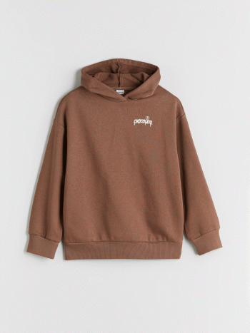 LCW Kids Brown Hooded Sweatshirt for Girls