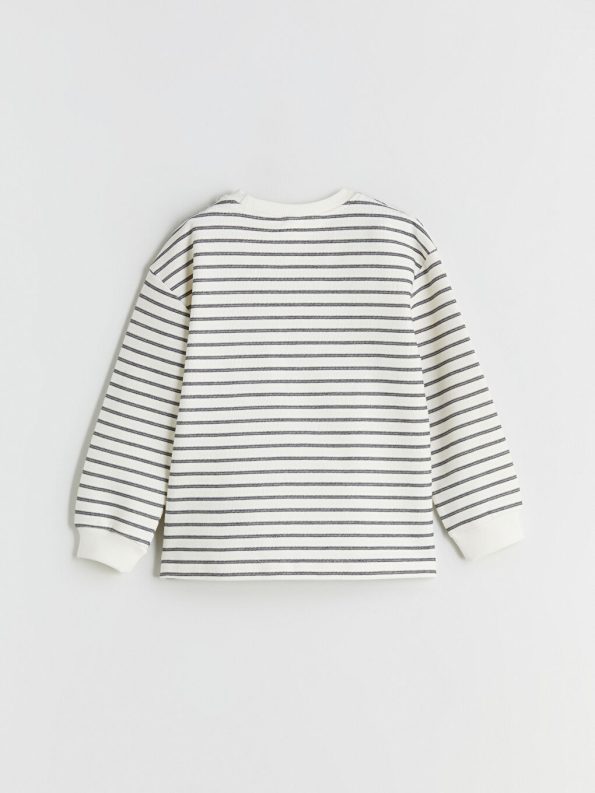 LCW Kids Anthracite Striped Crew Neck Sweatshirt for Boys