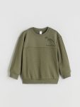 LCW Kids Haki Dinosaur Print Crew Neck Sweatshirt for Boys