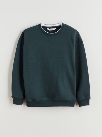 LCW Vision Green Crew Neck Boys Sweatshirt