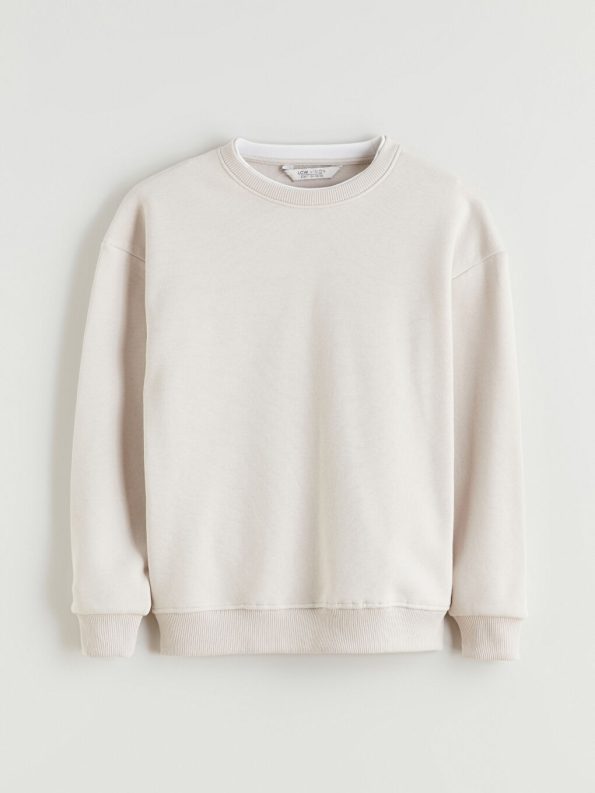 LCW Vision Beige Crew Neck Boys Sweatshirt