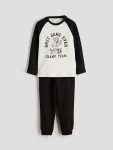 LCW Kids Beige Crew Neck Boys T-Shirt and Sweatpants