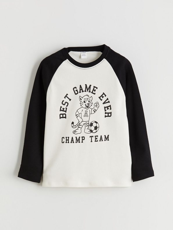 LCW Kids Beige Crew Neck Boys T-Shirt and Sweatpants