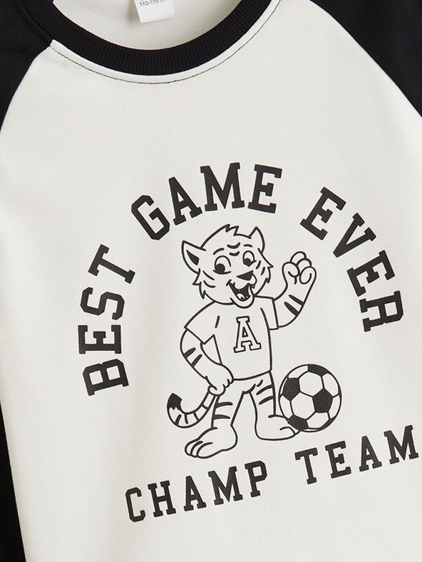 LCW Kids Beige Crew Neck Boys T-Shirt and Sweatpants