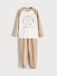 LCW Kids Beige Crew Neck Boys T-Shirt and Sweatpants