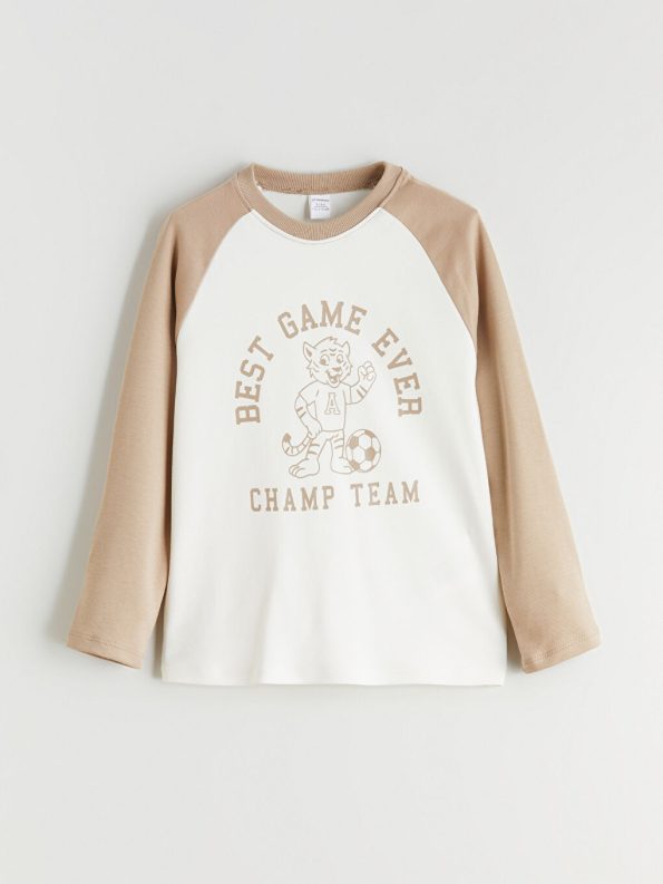 LCW Kids Beige Crew Neck Boys T-Shirt and Sweatpants