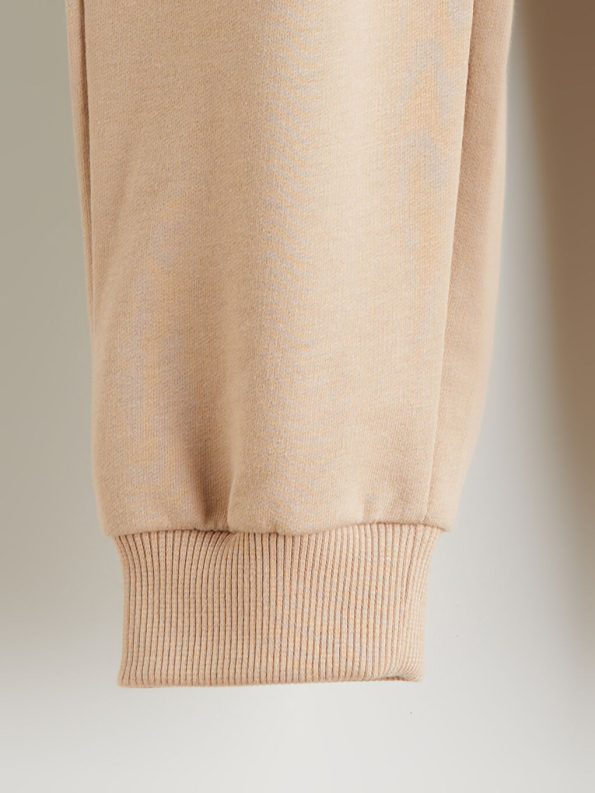 LCW Kids Beige Crew Neck Boys T-Shirt and Sweatpants