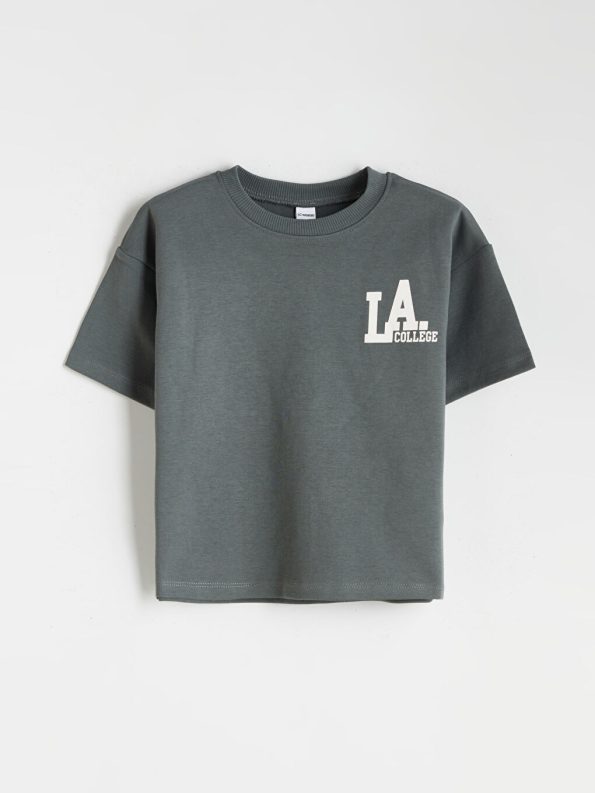 LCW Kids Green Crew Neck Boys T-Shirt and Sweatpants
