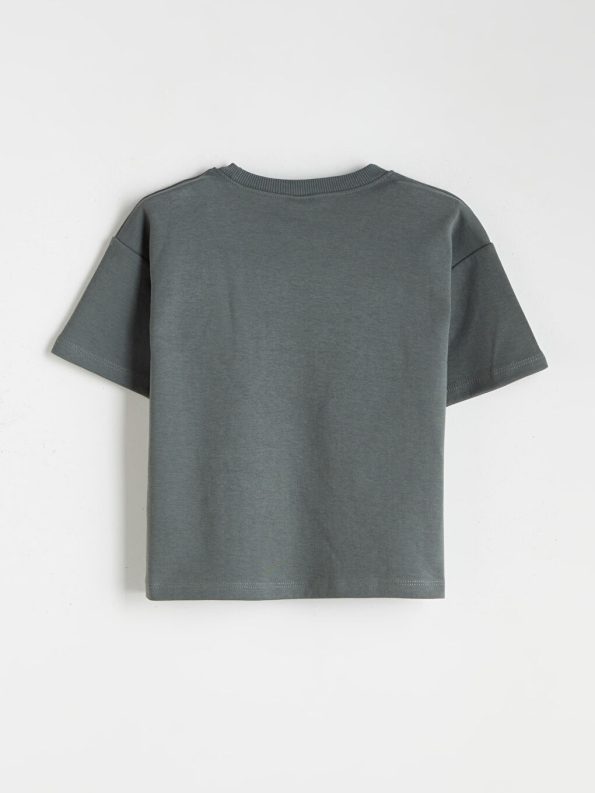 LCW Kids Green Crew Neck Boys T-Shirt and Sweatpants