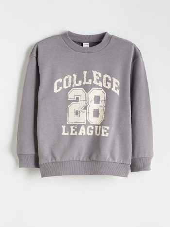 LCW Kids Gray Crew Neck Boys Sweatshirt and Sweatpants Set