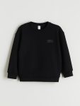 LCW Baby Black Crew Neck Boys Sweatshirt