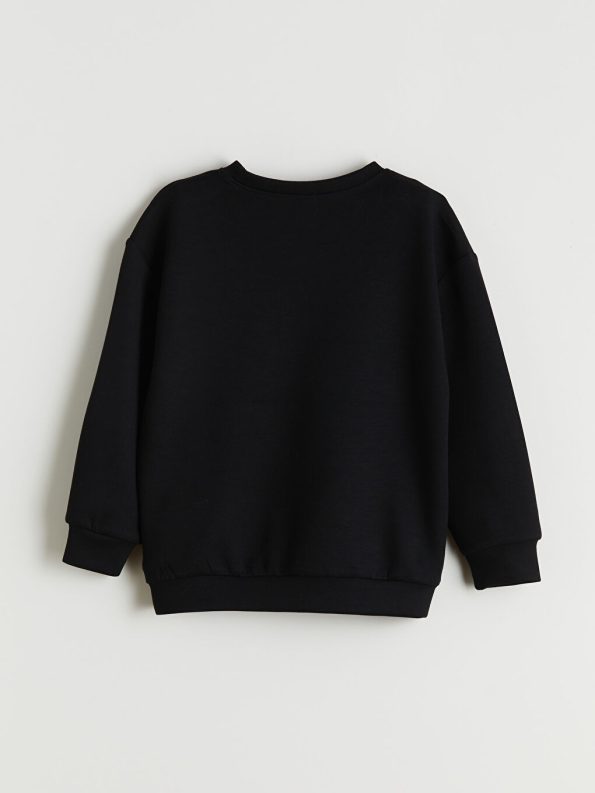 LCW Baby Black Crew Neck Boys Sweatshirt