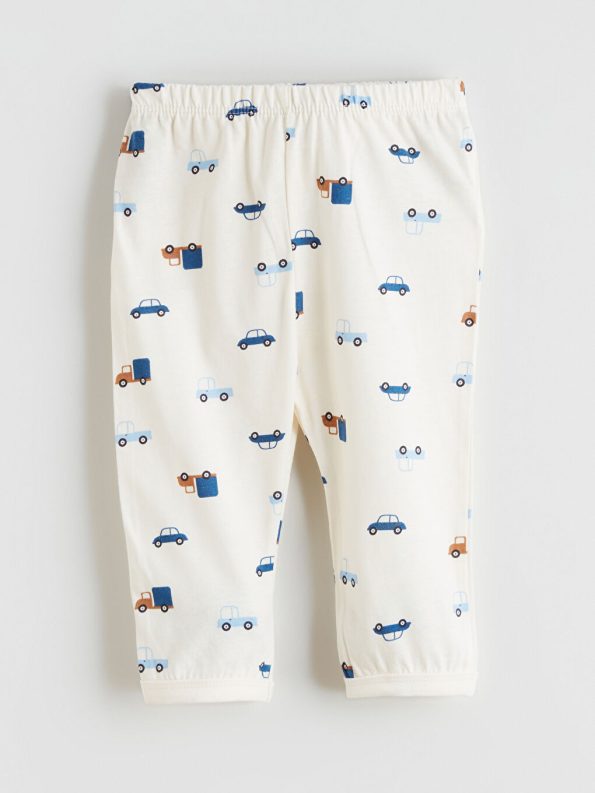 LCW Baby Cream Bicycle Neck Boys' Bodysuit and Pants