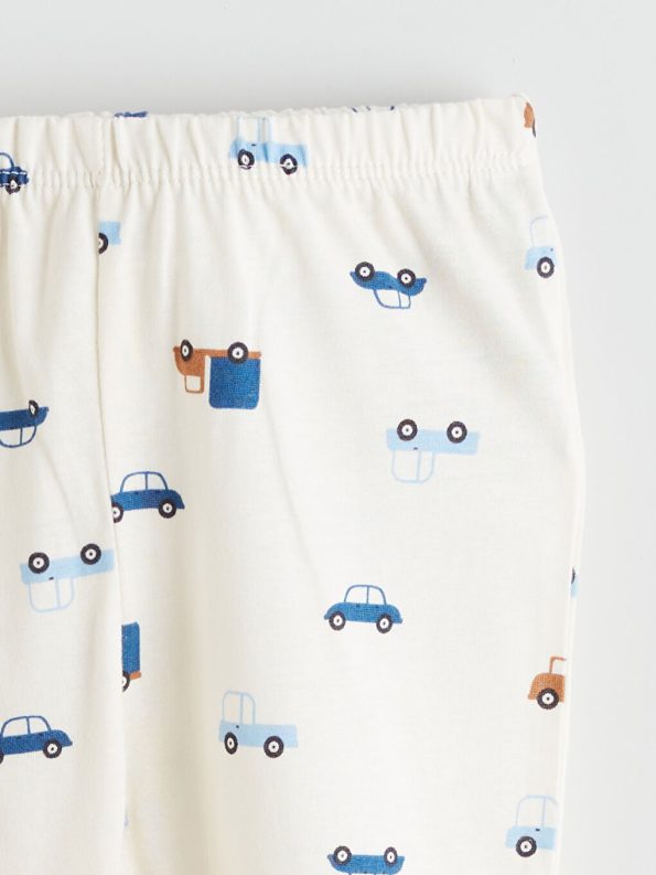 LCW Baby Cream Bicycle Neck Boys' Bodysuit and Pants