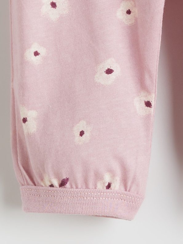 LCW Baby Pink Floral Print Girls Pajama Set