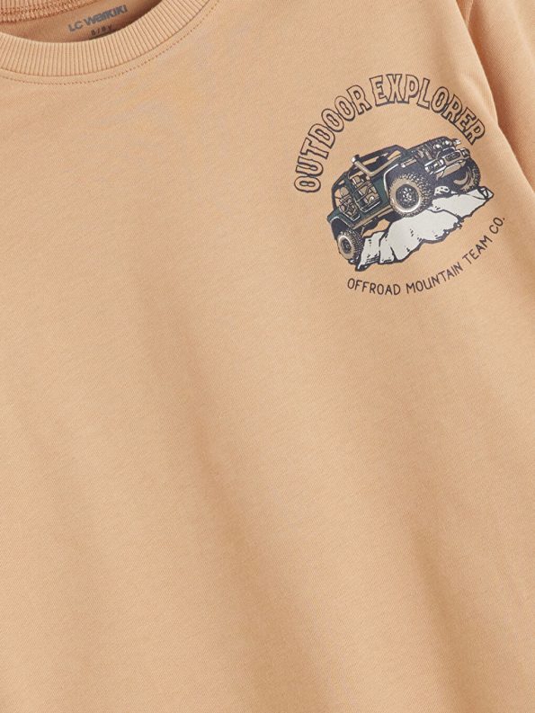 LCW Kids Beige Printed Boys T-Shirt Set of 2