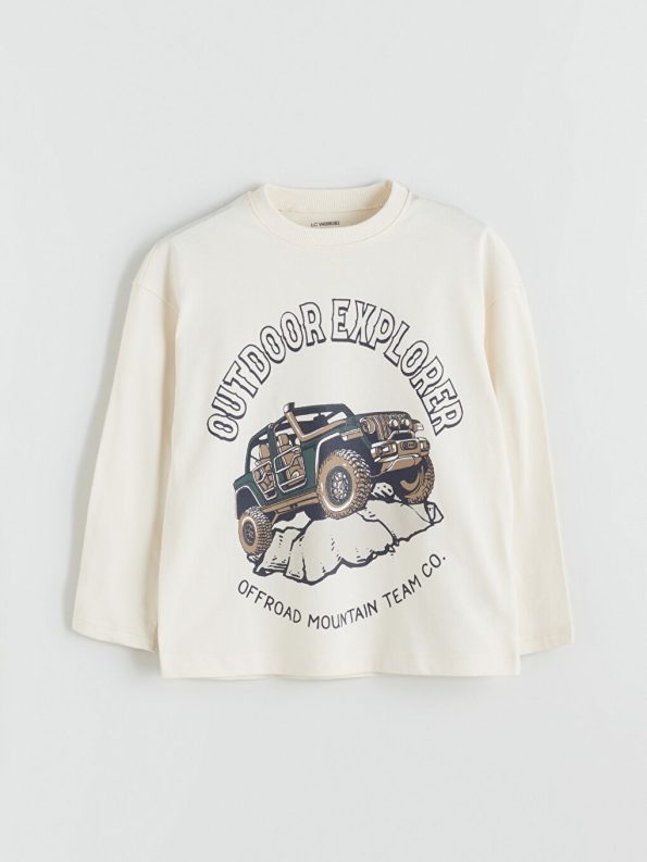 LCW Kids Beige Printed Boys T-Shirt Set of 2