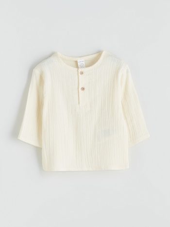 LCW Baby Cream Boys T-Shirt and Jogger Pants Set