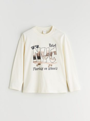 LCW Kids Beige Crew Neck Boys T-Shirt and Sweatpants