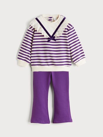 Girls' two-piece set: striped blouse and pants