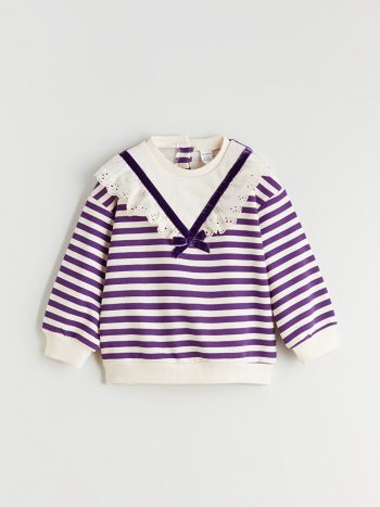 Girls' two-piece set: striped blouse and pants