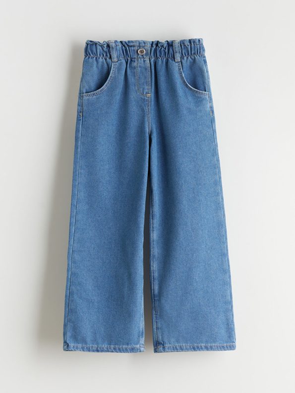 LCW Kids Indigo Elastic Waist Wide Leg Girls Jeans
