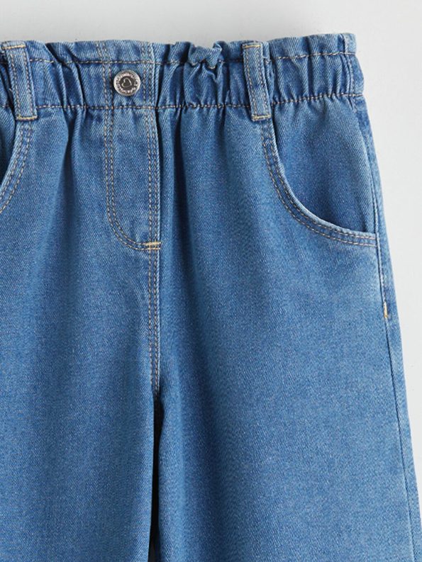 LCW Kids Indigo Elastic Waist Wide Leg Girls Jeans