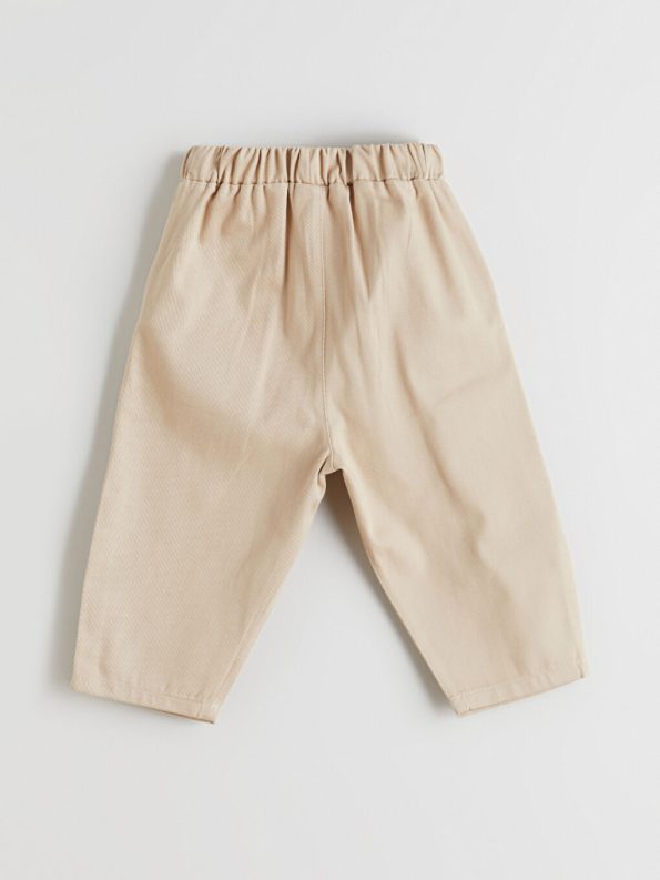LCW Baby Beige Pleated Baby Boy Pants