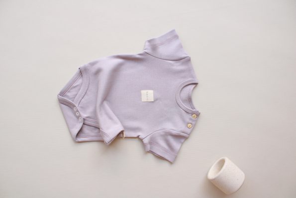 Lilac Basic Short Sleeve Bodysuit