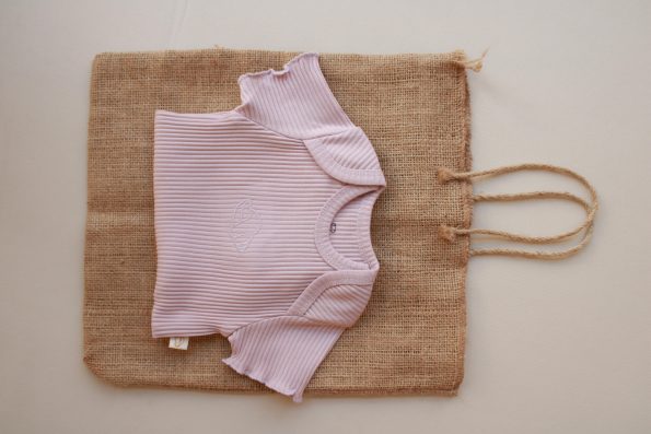 Lilac Ribbed Baby Girl Bodysuit
