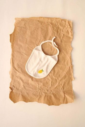 Embroidered Lemon Bib for Babies 0-3 Months