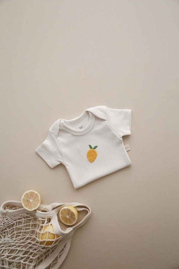Lemon Embroidered Snap Bodysuit