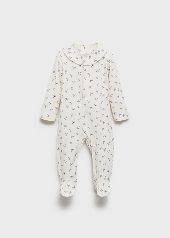 Floral Print Baby Collar Pajama
