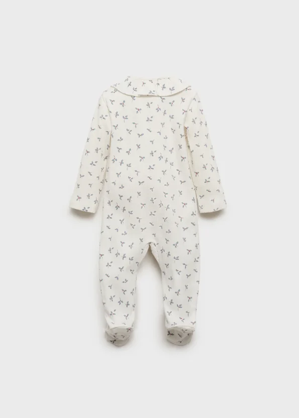 Floral Print Baby Collar Pajama