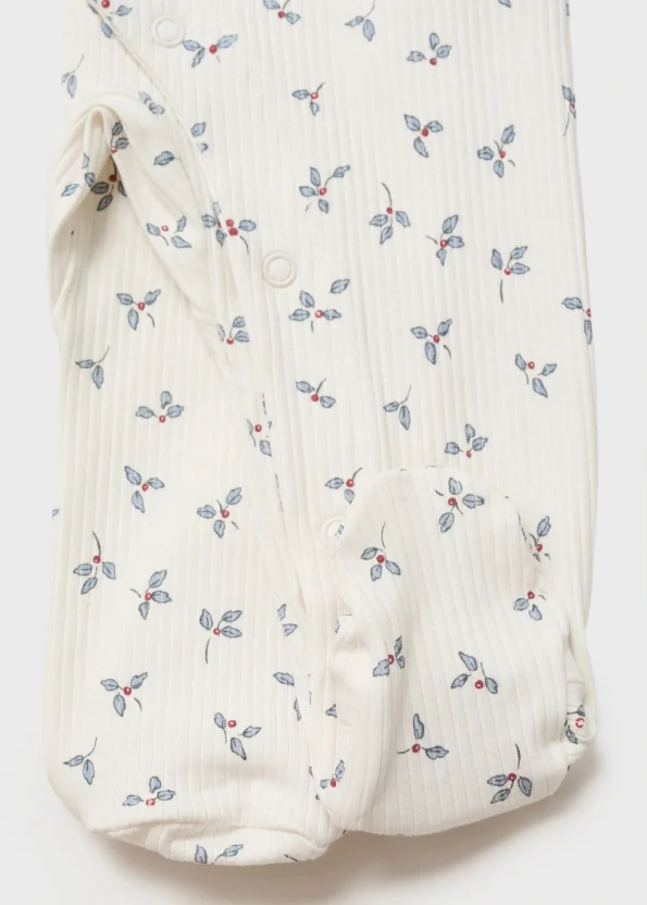 Floral Print Baby Collar Pajama