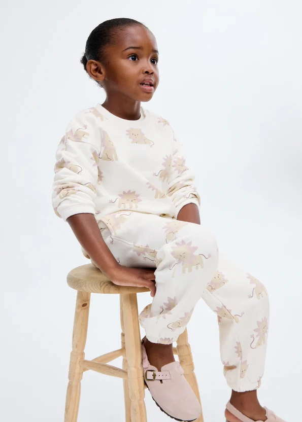 Printed Cotton Jogger Pants