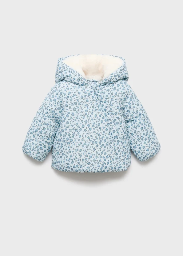 Floral Patterned Faux Fur Anorak