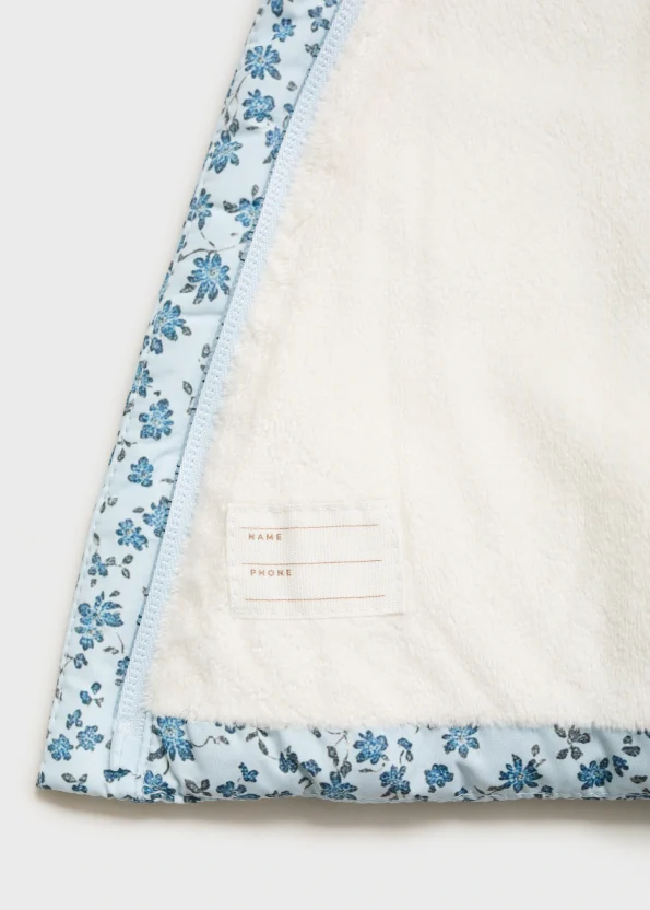 Floral Patterned Faux Fur Anorak