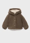 Hooded Faux Fur Coat with Ears