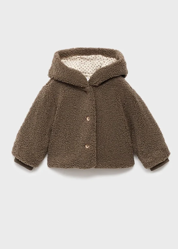 Hooded Faux Fur Coat with Ears