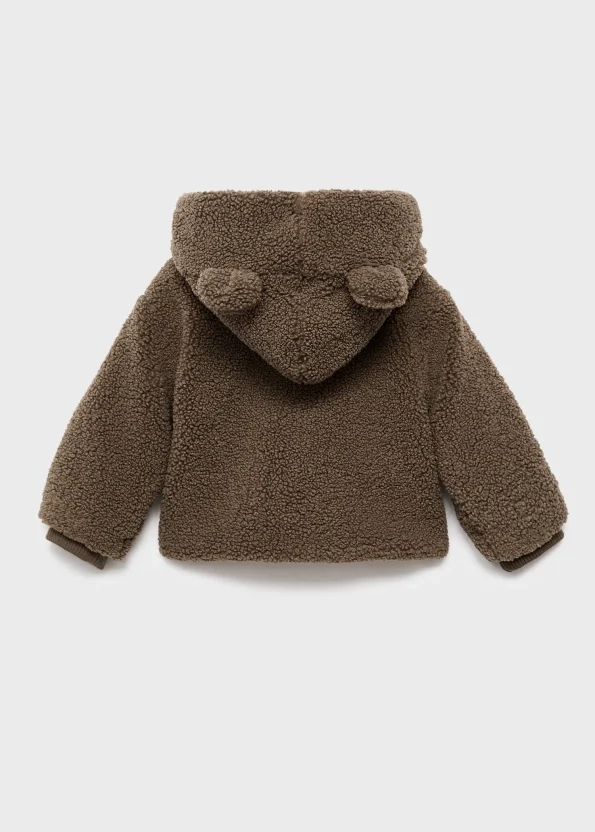 Hooded Faux Fur Coat with Ears