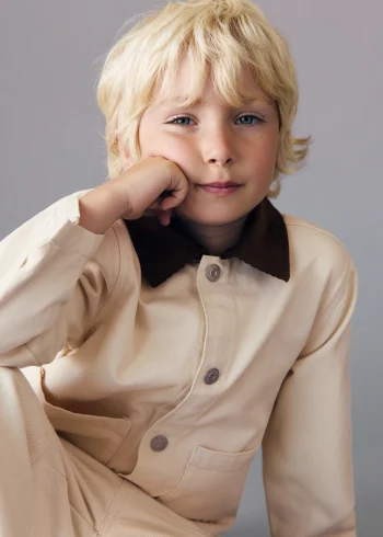 Contrast Collar Denim Parka