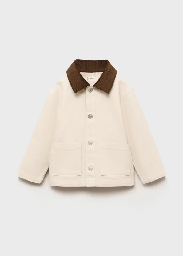 Contrast Collar Denim Parka